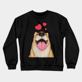 Corgi love - goofy dog portrait illustrated Crewneck Sweatshirt